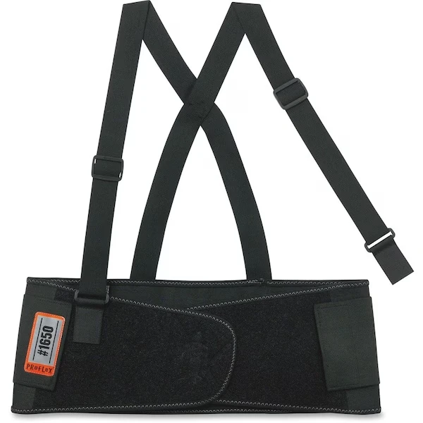 Supporto lombare elastico economico, dimensioni 7-1/2 pollici x 58 pollici, nero