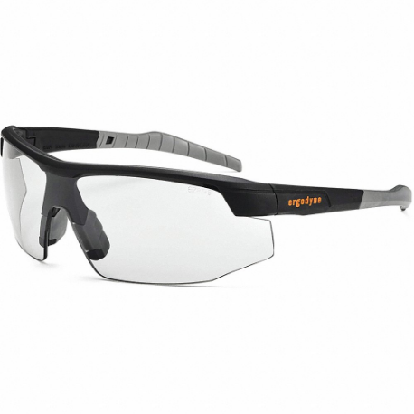 Safety Glasses, Traditional Frame, Half-Frame, Light Gray, Black, Black, Unisex