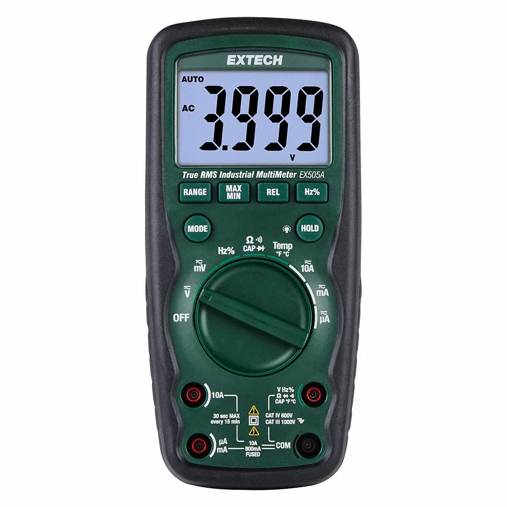 Multimeter, CAT III 1000V/CAT IV 600V, TRMS, Calibration Certificate Included, 4000 LCD
