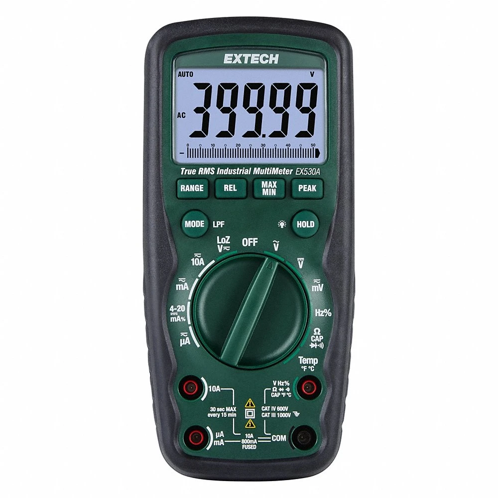Multimeter, CAT III 1000V/CAT IV 600V, TRMS, Calibration Certificate Included, 40000 LCD