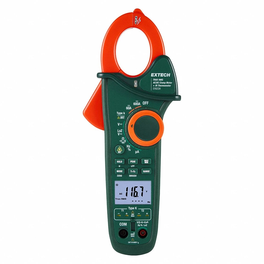 Clamp Meter, Clamp-Jaw, CAT III 600V, TRMS, 600 A Max AC Current, Included