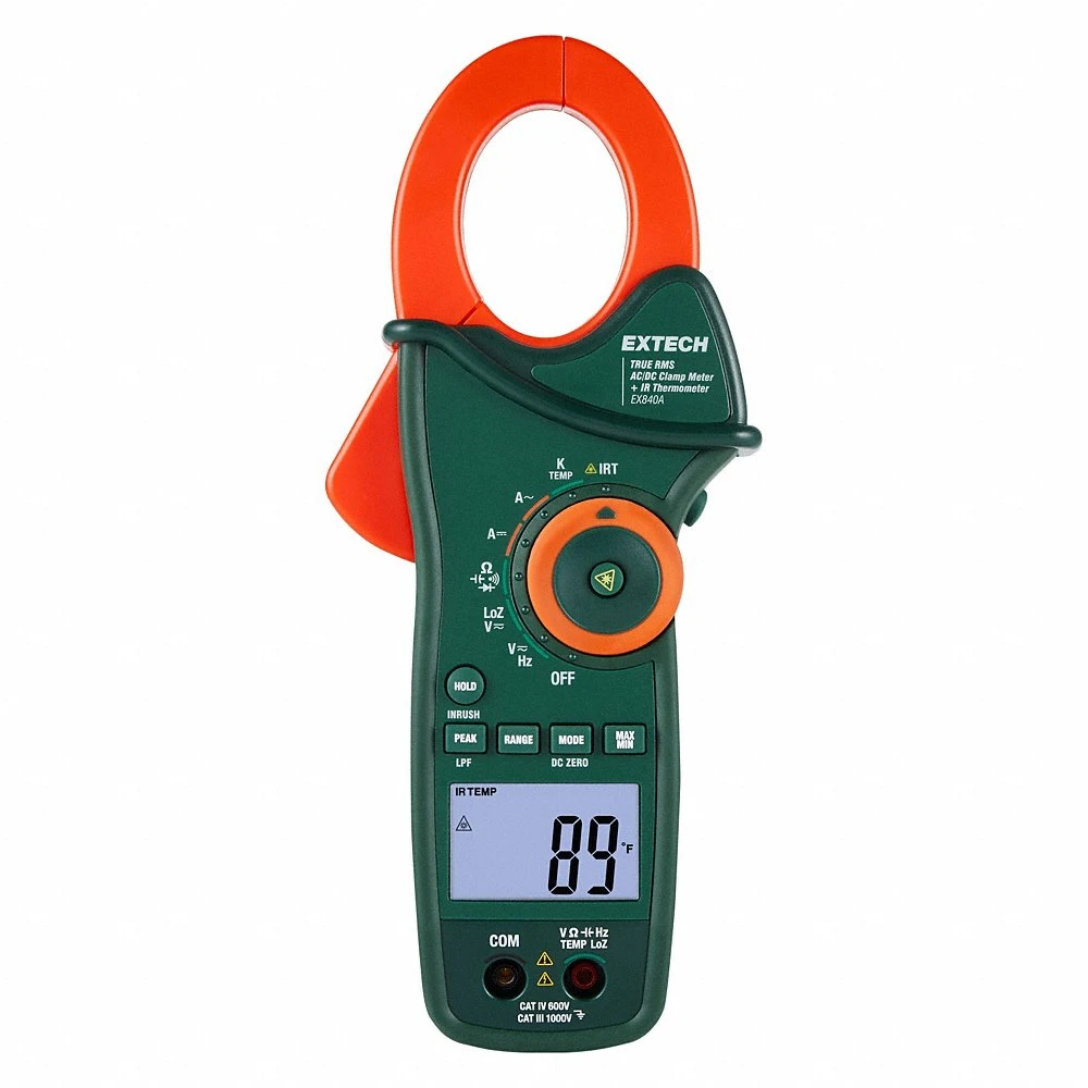 Clamp Meter, Clamp-Jaw, CAT IV 600V, TRMS, 1000 A Max AC Current, Included