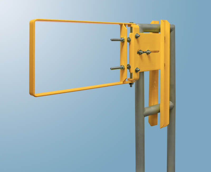 Cổng an toàn, lỗ mở vừa vặn 37-39.5 inch, thép cacbon A36, sơn tĩnh điện màu vàng