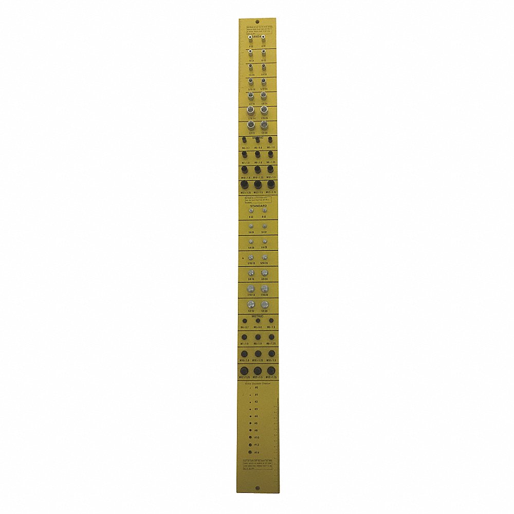 Thread Measuring Gauge, 37 Inch Length, Steel, 0.9 Inch Thickness