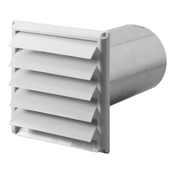 Louver For Exterior Wall Mount, 6 Inch Duct, Plastic