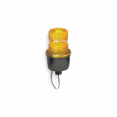 Low Profile Warning Light, Amber, Steady Burn LED, 120V AC, 3.2 Joules, Screw-on Dome