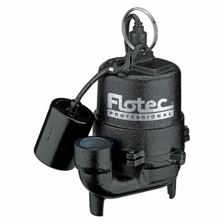 Effluent Pump, Cast Iron, 3/4 Solids, 1/3Hp