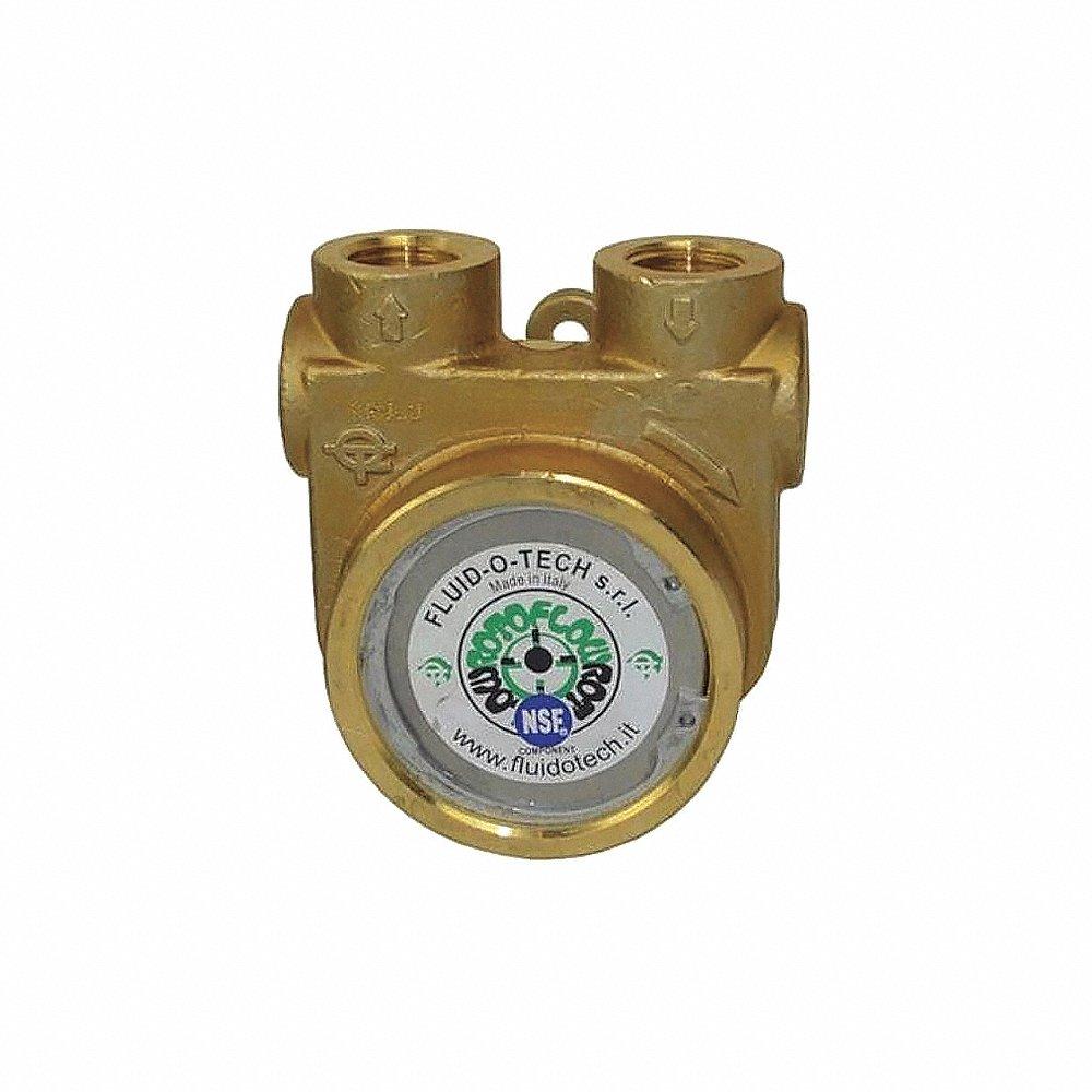 Rotary Vane Pump, 1/2 Inch Inlet/Outlet NPTF, 327 gph Max. Flow, Brass