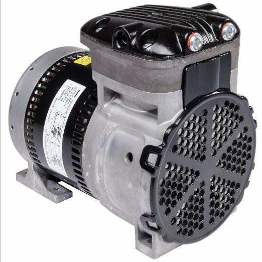 Pompa per vuoto con compressore a pistone oscillante, 0.25 hp, 115/230 V CA, vuoto massimo 26.2 pollici Hg