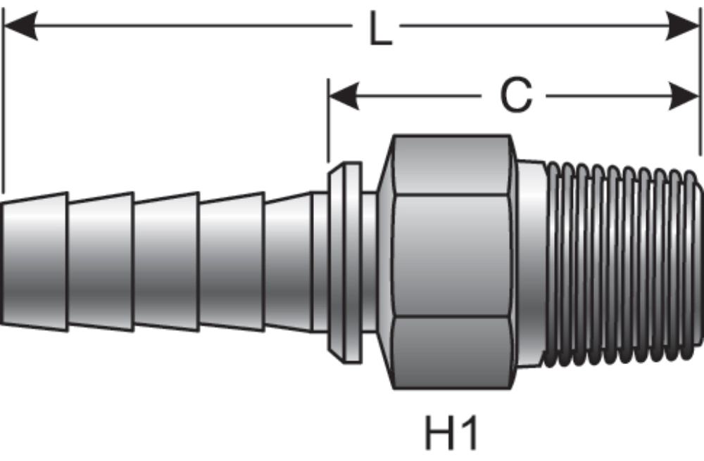 Khớp nối ống, ID 0.252 inch, Kích thước cắt 1.208 inch