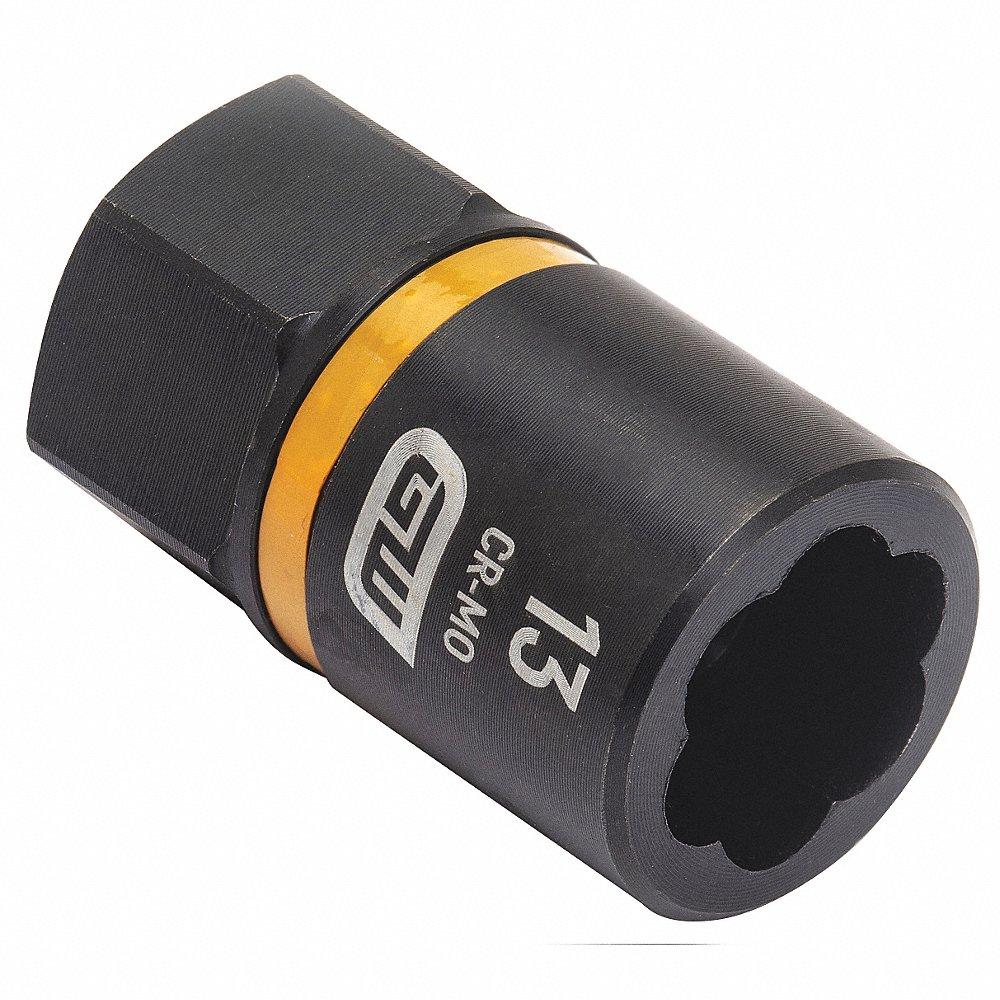 Bolt Extractor, 3/8 Inch Drive Size, 13 mm Socket Size, 7 Point, Black Oxide