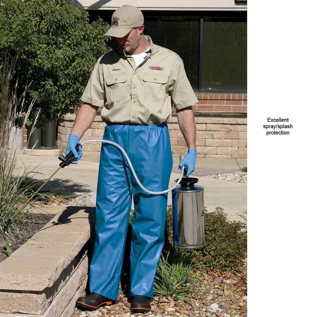 Blue Poly-Coated Pants