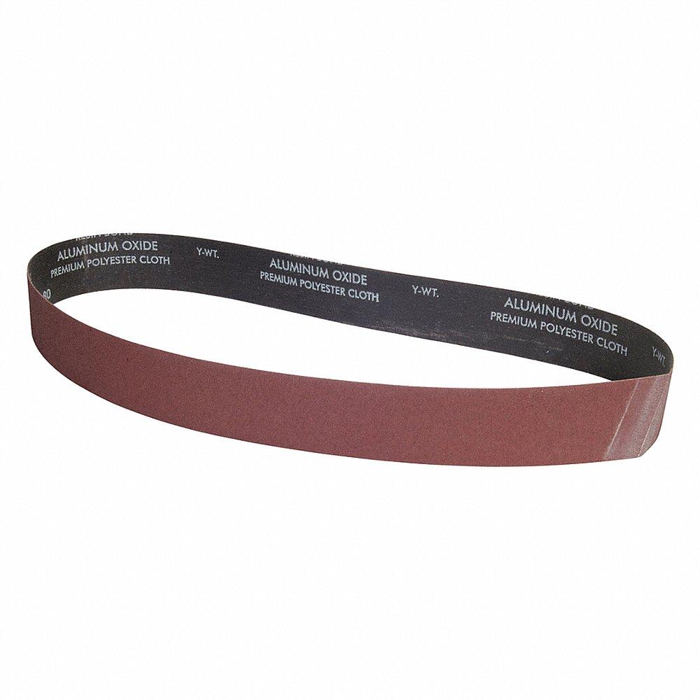 GRAINGER 05539554732 Sanding Belt, 2 Inch W X 48 Inch L, Aluminum Oxide, P80 Grit, Y Wt Polyester Backing | CP7PMH 447T43