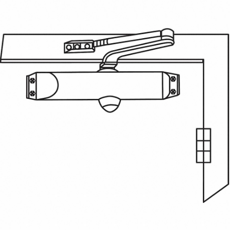 Door Closer, Non Hold Open, Non-Handed, 9 13/16 Inch Housing Lg, 3 Inch Housing Dp