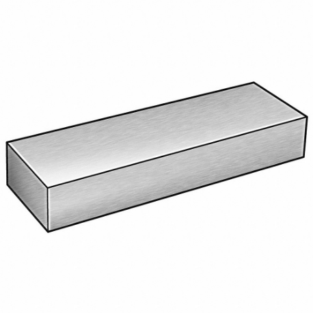 Carbon Steel Rectangular Bar, 1.38 Inch Thick, Cold Finished, Polished