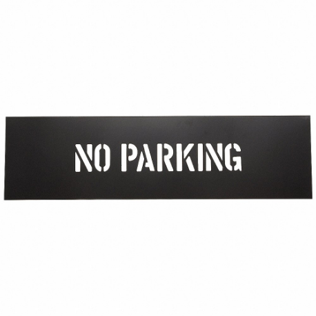 Stencil, No Parking, 0.015 Inch Thick, 6 Inch Height, 22 Inch Width, Light, Pvc