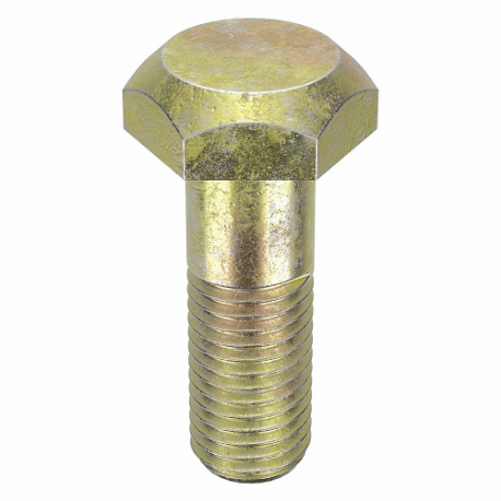 Structural Bolt, Steel, A325 Type 1, Zinc Yellow, 3/4 Inch-10 Thread Size