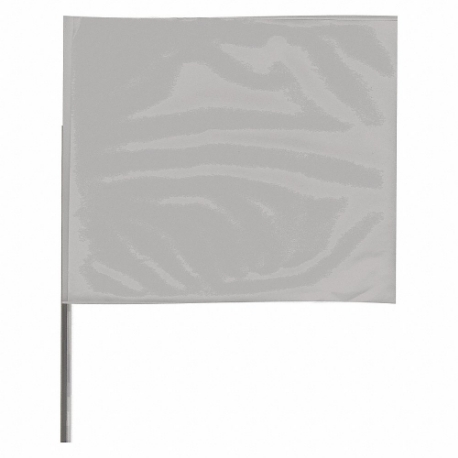Marking Flag, 2 1/2 Inch x 3 1/2 Inch Flag Size, 18 Inch Staff Ht, Silver, Blank