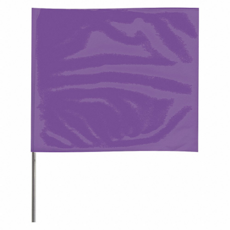 ธงทำเครื่องหมาย ขนาดธง 4 นิ้ว x 5 นิ้ว ไม้เท้า 21 นิ้ว สีม่วง ว่างเปล่า ไม่มีภาพ