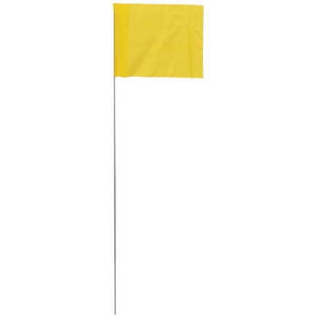 Marking Flag, 4 Inch x 5 Inch Flag Size, 18 Inch Staff Ht, Yellow, Blank, No Image