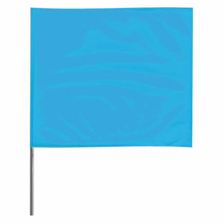 Marking Flag, 4 Inch x 5 Inch Flag Size, 15 Inch Staff Ht, Fluorescent Blue, Blank