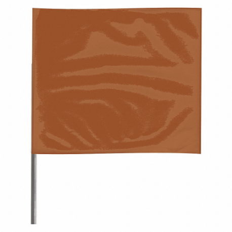 Markeringsflag, 2 1/2 tomme x 3 1/2 tomme flagstørrelse, 21 tommer stav Ht, brun, blank