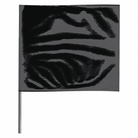 Markeringsflag, 2 1/2 tomme x 3 1/2 tomme flagstørrelse, 36 tommer stav Ht, sort, blank