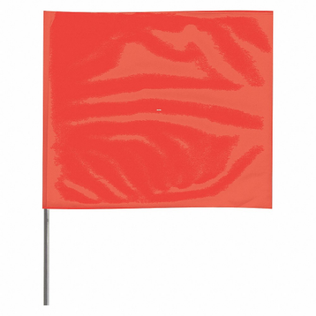 Flaga znakująca, rozmiar flagi 2 1/2 cala x 3 1/2 cala, wysokość łaty 36 cali, czerwona fluorescencyjna