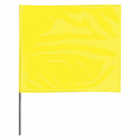 Bandera de marcado, tamaño de bandera de 4 x 5 pulgadas, altura del asta de 21 pulgadas, amarillo fluorescente, en blanco