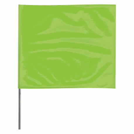 Marking Flag, 2 1/2 Inch x 3 1/2 Inch Flag Size, 18 Inch Staff Ht, Fluorescent Lime