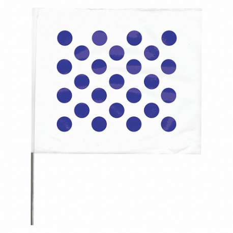 ธงทำเครื่องหมาย ขนาดธง 4 นิ้ว x 5 นิ้ว สตาฟ Ht 30 นิ้ว สีน้ำเงิน/ขาว ว่างเปล่า