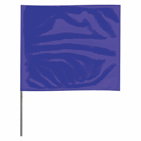 Marking Flag, 4 Inch x 5 Inch Flag Size, 21 Inch Staff Ht, Blue, Blank, No Image