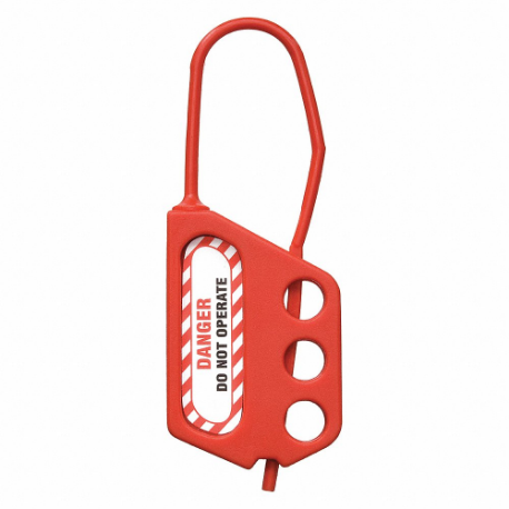 Chốt khóa, Chốt nhựa không dẫn điện, Kích thước mở kích thước 1.75 inch, Màu đỏ, 3 khóa móc