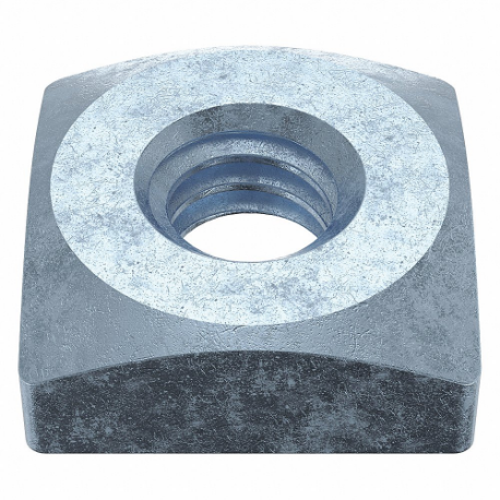 Square Nut, #8-32 Thread Size, Steel, Zinc Plated, 1/8 Inch Ht, 11/32 Inch Width