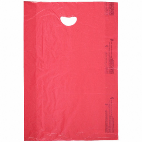 Merchandise Bags, 16 Inch Size x 4 Inch Size x 24 in, 0.7 mil Thick, Red, Die Cut