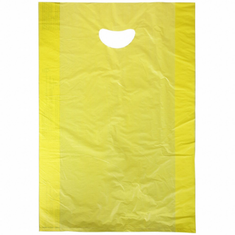 Merchandise Bags, 13 Inch Size x 3 Inch Size x 21 in, 0.7 mil Thick, Yellow, Die Cut