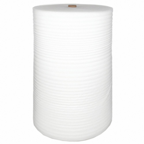 Foam Roll, 1/8 Inch Foam Thick, 48 Inch Roll Width, 550 ft Roll Length, White