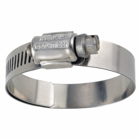 Worm Gear Hose Clamp, 316 Stainless Steel, Lined Band, 5/8 Inch to 1 Inch Clamping Dia