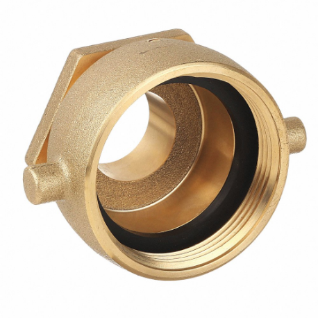 Fire Hose Adapter, 1 1/2 Inch 2 1/2 Inch Compatible Pipe Size, NPT x NST, Brass, NPT