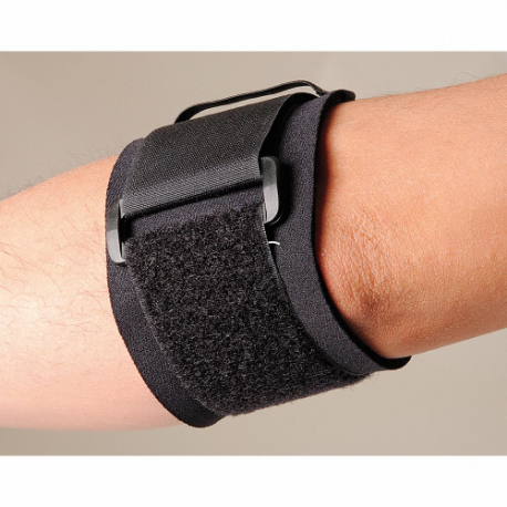 Elbow Support, S Ergonomic Support Size, Black, Single Strap, Fits Up To 10 In