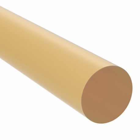 Polyurethane Rod, Standard, 1/2 Inch Dia, 4 ft Length, 80A, Amber, Semi-Clear