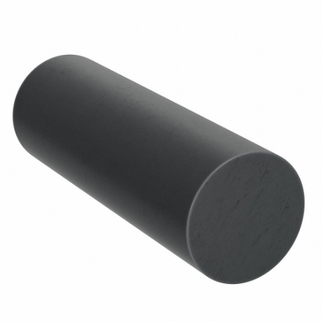 Polyurethane Rod, Standard, 1 1/4 Inch Dia, 6 Inch Length, 75D, Black, Opaque