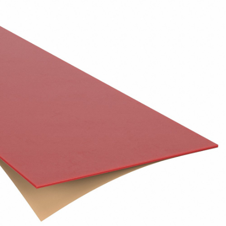 Silicone Sheet, 12 Inch X 12 Inch, 1 mm Thick, 50A, Silicone Adhesive Backed, Red, Smooth