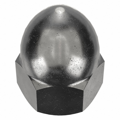 Cap Nut, High Crown, 1 Inch-14 Thread, Black Oxide, Not Graded, Steel, 1.969 Inch Height