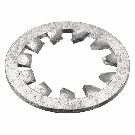 Lock Washer, Screw Size 1/2 in, Internal Tooth Lock, Stainless Steel, Plain, Plain