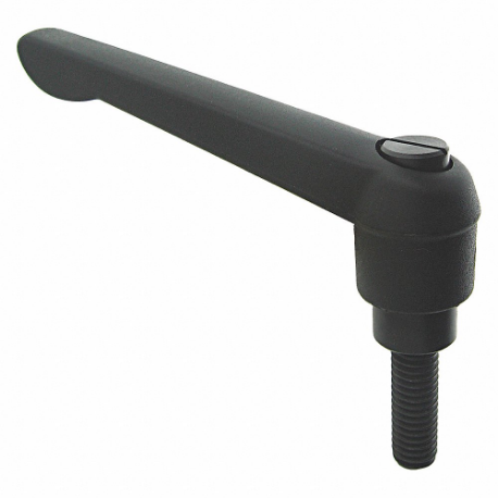 Adjustable Handle, Teardrop, Plastic Handle, M12 Thread Size, Black