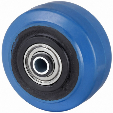 Banda de rodadura de goma que no deja marcas en rueda con núcleo de plástico, diámetro de rueda de 4 pulgadas, ancho de rueda de 1 1/4 pulgada