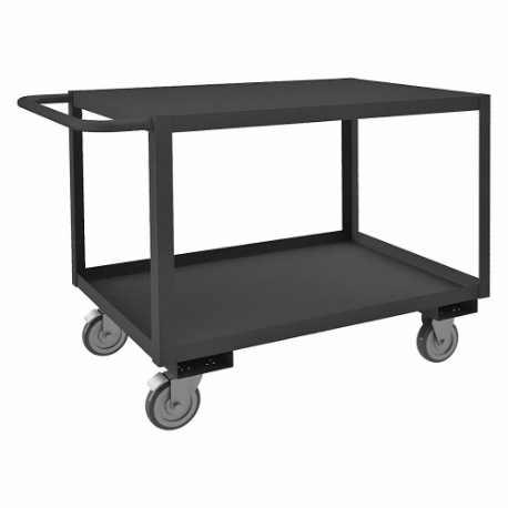 GRAINGER RSC-243630-2-TLD-6PO-95 Utility Cart With Lipped And Flush Metal Shelves, 1200 Lb Load Capacity, Steel | CP9RWG 35V959