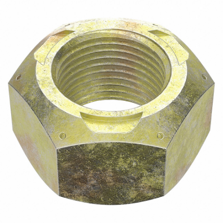 Dado di bloccaggio, filettatura distorta con bloccaggio superiore, dimensione filettatura 3/8 pollici-24, acciaio, grado C, giallo zinco