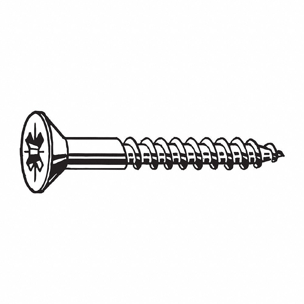Wood Screw Flat #4 3/8 Inch Stainless Steel Phillips, 100PK